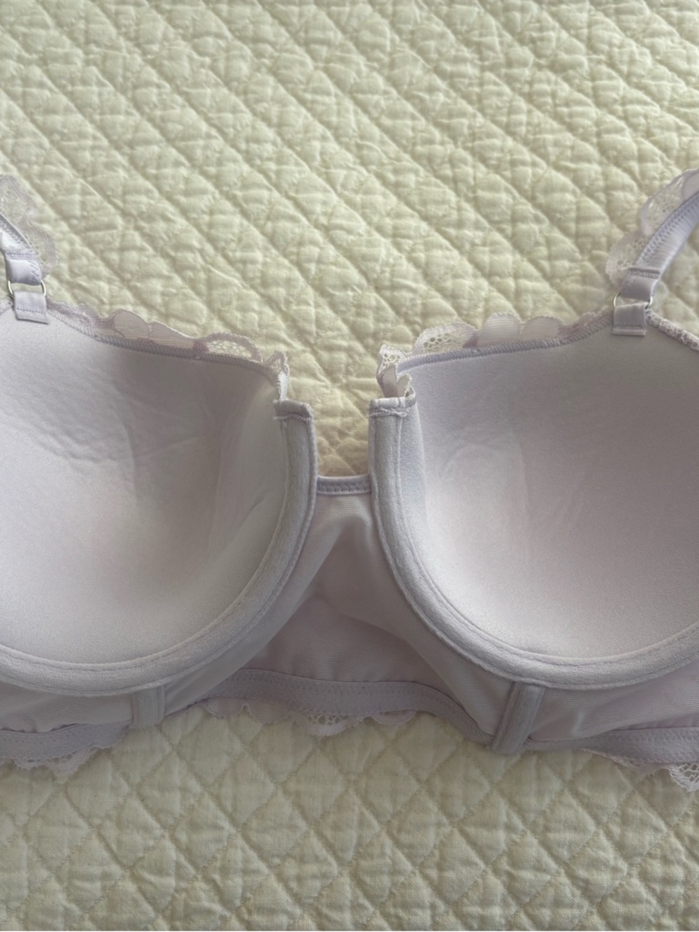New Aerie Lilac Lavender White Lace Balconette Bra 36C - Picture 5 of 10